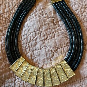 Milano Elegant Black and Gold Women's Necklace statement